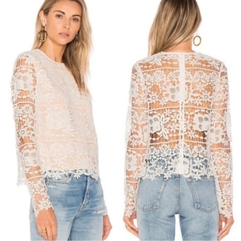 Lovers + Friends Lotus Long Sleeve Lace Top